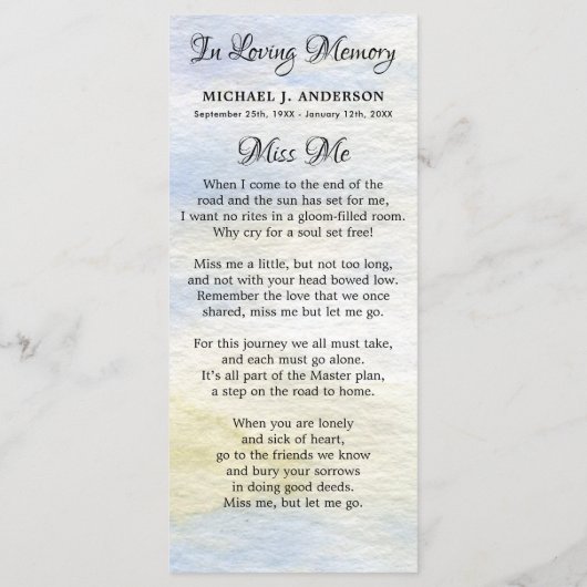 Memorial Funeral Kaart Woodland Deer (Achterkant)