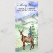 Memorial Funeral Kaart Woodland Deer (Voorkant)