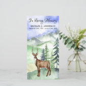 Memorial Funeral Kaart Woodland Deer Hunter (Staand voorkant)