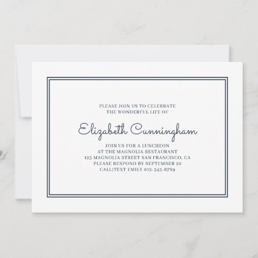 Memorial Funeral Modern and Simple Elegant Kaart (Voorkant)