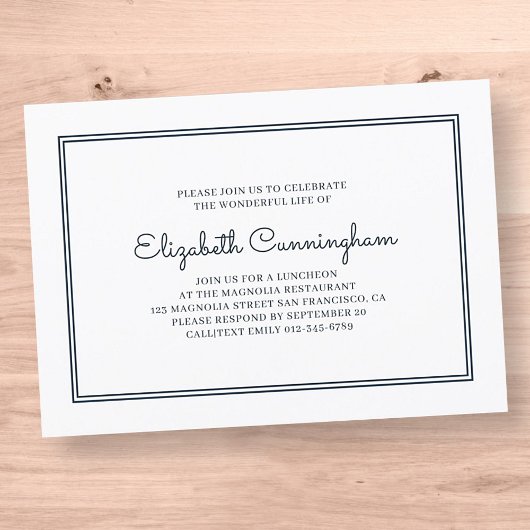 Memorial Funeral Modern and Simple Elegant Kaart