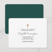 Memorial Funeral Modern and Simple Gold Cross Bedankkaart (Voorkant / Achterkant)