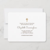 Memorial Funeral Modern and Simple Gold Cross Bedankkaart (Voorkant)