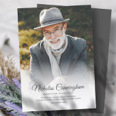 Memorial Funeral Modern Classic Simple Photo Bedankkaart