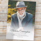 Memorial Funeral Modern Classic Simple Photo Bedankkaart