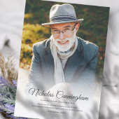 Memorial Funeral Modern Classic Simple Photo Bedankkaart