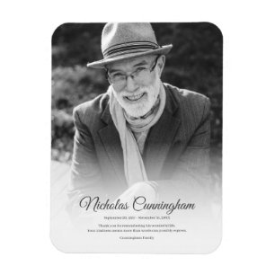 Memorial Funeral Modern Classic Simple Photo Magneet