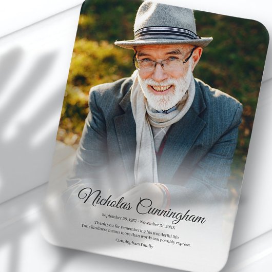 Memorial Funeral Modern Classic Simple Photo Magneet