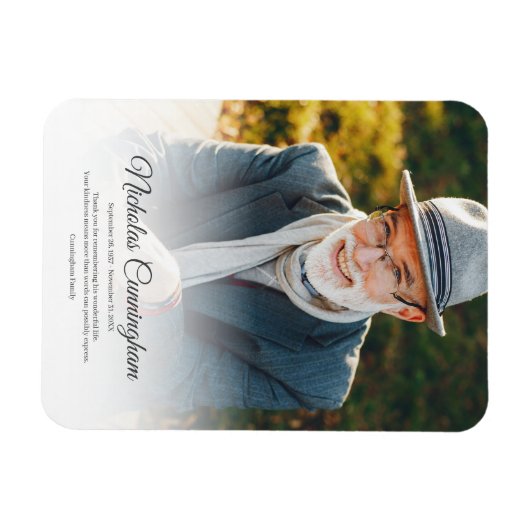 Memorial Funeral Modern Classic Simple Photo Magneet (Horizontaal)