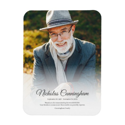 Memorial Funeral Modern Classic Simple Photo Magneet (Verticaal)