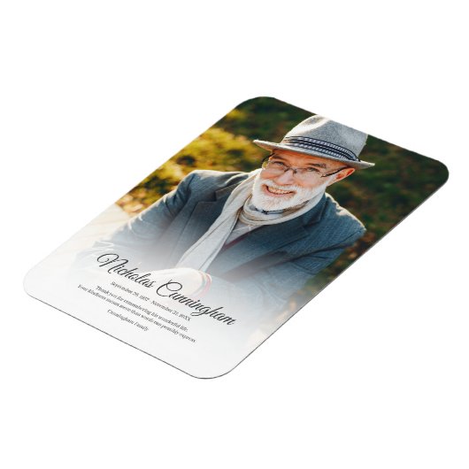 Memorial Funeral Modern Classic Simple Photo Magneet (Linkerzijde)