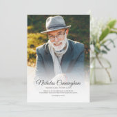 Memorial Funeral Modern Classic Simple Photo Poem Bedankkaart (Staand voorkant)