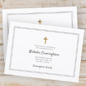 Memorial Funeral Modern Cross Simple Lijst Bedankkaart