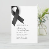 Memorial Funeral Modern Eenvoudig Zwart Lint Kaart (Staand voorkant)