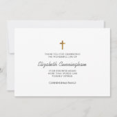 Memorial Funeral Modern en Simple Cross Bedankkaart (Voorkant)