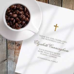 Memorial Funeral Modern en Simple Cross Bedankkaart