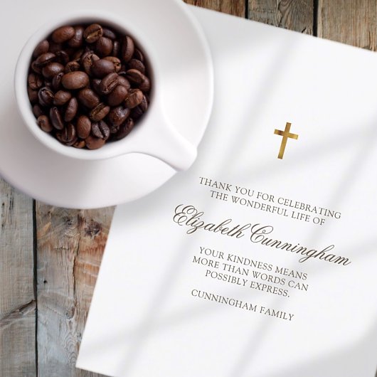 Memorial Funeral Modern en Simple Cross Bedankkaart