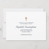 Memorial Funeral Modern en Simple Cross Bedankkaart (Voorkant)