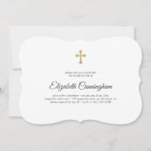 Memorial Funeral Modern met Faux Gold Cross Kaart (Voorkant)