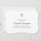 Memorial Funeral Modern met Faux Gold Cross Kaart (Voorkant)