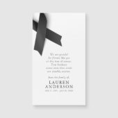 Memorial Funeral Modern Simple Chic Black Ribbon (Voorkant)