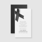 Memorial Funeral Modern Simple Chic Black Ribbon (Voorkant / Achterkant)