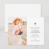 Memorial Funeral Modern Simple Chic Cross Bedankkaart (Voorkant / Achterkant)