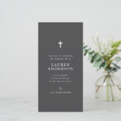 Memorial Funeral Modern Simple Chic Cross Bedankkaart (Staand voorkant)