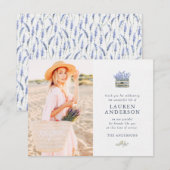 Memorial Funeral Modern Simple Chic Floral Flowers Bedankkaart (Voorkant / Achterkant)