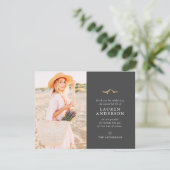 Memorial Funeral Modern Simple Chic Gold Birds Bedankkaart (Staand voorkant)