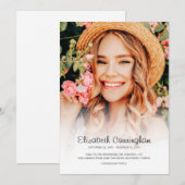 Memorial Funeral Modern Simple Cursive Photo Bedankkaart (Voorkant / Achterkant)