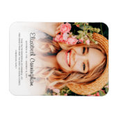 Memorial Funeral Modern Simple Cursive Photo Magneet (Horizontaal)