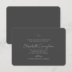 Memorial Funeral Modern Simple Elegant Chic Bedankkaart