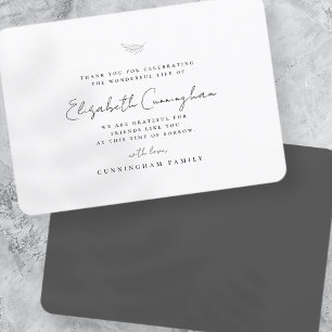 Memorial Funeral Modern Simple Elegant Chic Bedankkaart