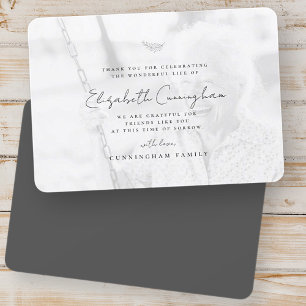 Memorial Funeral Modern Simple Elegant Photo Bedankkaart