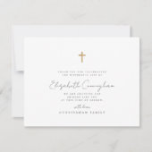Memorial Funeral Modern Simple Faux Gold Cross Bedankkaart (Voorkant)