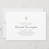 Memorial Funeral Modern Simple Faux Gold Cross Kaart (Voorkant)