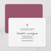 Memorial Funeral Modern Simple Gold Cross Bedankkaart (Voorkant / Achterkant)