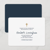 Memorial Funeral Modern Simple Gold Cross Bedankkaart (Voorkant / Achterkant)