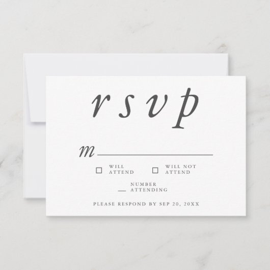 Memorial Funeral Modern Simple Memories Reply RSVP Kaartje (Voorkant)