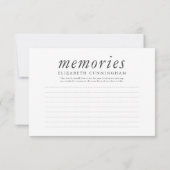 Memorial Funeral Modern Simple Memories Reply RSVP Kaartje (Achterkant)