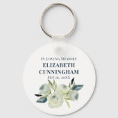 Memorial Funeral Modern Waterverf Floral Sleutelhanger (Voorkant)