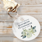 Memorial Funeral Modern Waterverf Floral Sleutelhanger