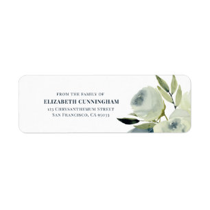 Memorial Funeral Modern Waterverf Return Address Etiket