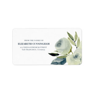 Memorial Funeral Modern Waterverf Return Address Etiket