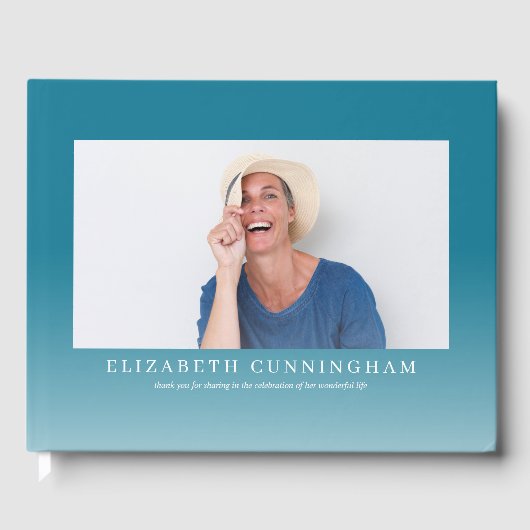 Memorial Funeral | Moderne Elegant-foto Gastenboek (Voorkant)