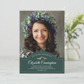 Memorial Funeral Monogram Classic foto Bedankkaart (Staand voorkant)