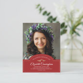 Memorial Funeral Monogram Classic Foto bedankt Briefkaart (Staand voorkant)