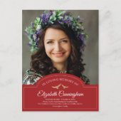 Memorial Funeral Monogram Classic Foto bedankt Briefkaart (Voorkant)