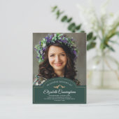 Memorial Funeral Monogram Classic Foto bedankt Briefkaart (Staand voorkant)